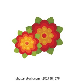 Mexican flowers icon. Flat illustration of mexican flowers vector icon isolated on white background