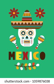 Mexican folk card invitation.