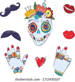 mexican folk objects in vector