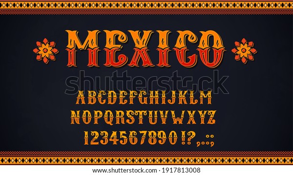 mexican-font-of-vector-alphabet-letters-and-numbers-mexico-ethnic-type