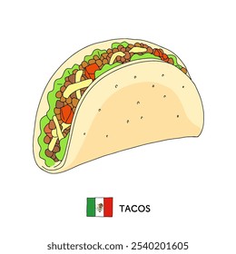 Mexican food _ taco hand-drawn illustration