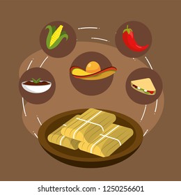 mexican food with chili and cob with sauce