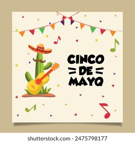 Mexican Food Cinco De Mayo Banner Vector Template, Mexican Delicious Food, Party Symbol Poster Template. Taco Pepper Chili Tasty