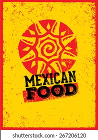 Mexican Food Creative Vector Concept on Distressed Background