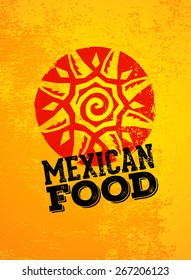 Mexican Food Creative Vector Concept on Distressed Background