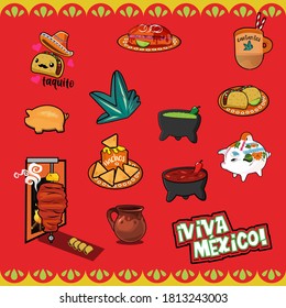 Mexican food delicious colorful vector