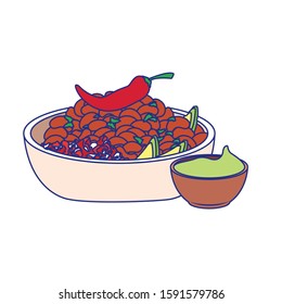 Mexican food design, Mexico culture tourism landmark latin and party theme Vector illustration