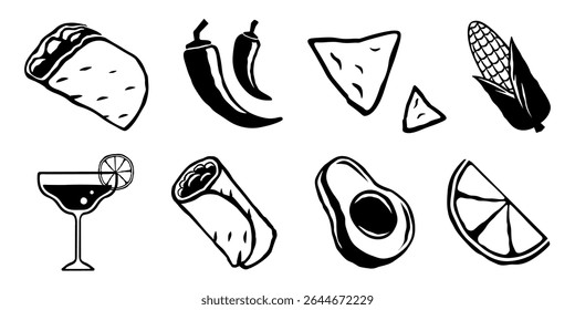 Mexican food icon. Mexican food 