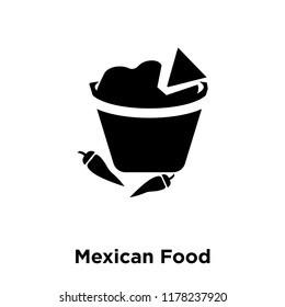 Mexican Food icon vector isolated on white background, logo concept of Mexican Food sign on transparent background, filled black symbol