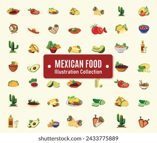 Mexican Food Illustration Vector Template, Salsa Drink With Vegetable Lime Spicy Element Menu. Mexican Delicious Food Template. Tomato Pepper Chili Tasty  