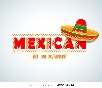 Mexican Food Logo. Mexican Fast Food Logotype Template. Isolated Vector Logo Design Template.