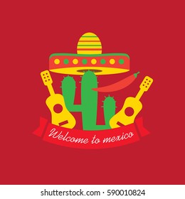 Mexican food logo. Mexican Fast food logotype template. Mexican food vector
