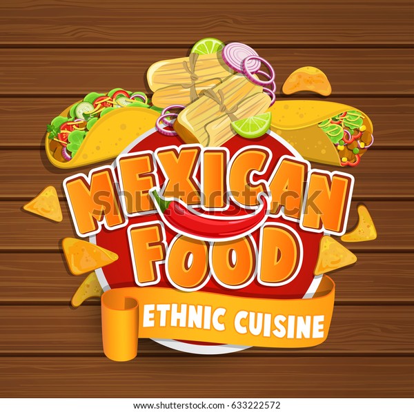 Mexican Food Logo Food Label Sticker Stock Vector Royalty
