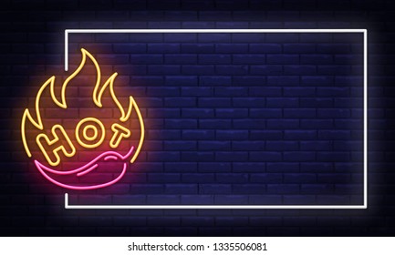 Mexican Food Neon Sign Vector Design Template. Mexican Food Neon Frame, Light Banner Design Element Colorful Modern Design Trend, Night Bright Advertising, Bright Sign. Vector Illustration