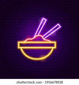 Mexican Food Neon Sign. Vector Illustration of Lifebelt Promotion.