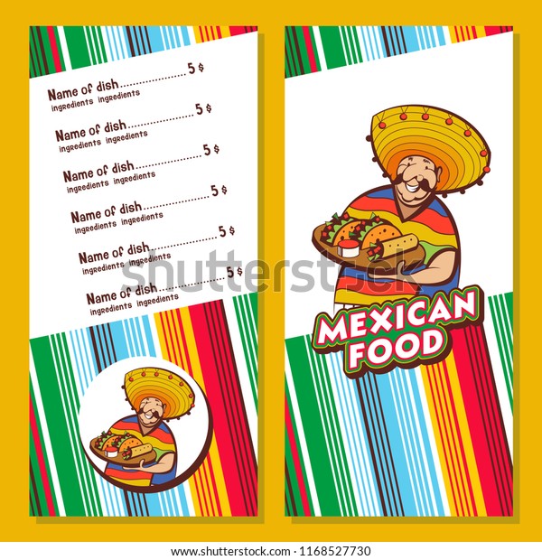 Mexican Food Popular Mexican Food Fast Stock Vector Royalty Free 1168527730