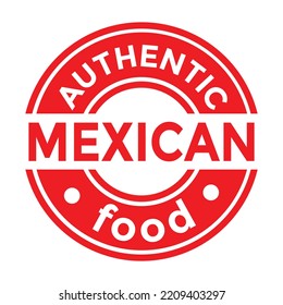 mexican food, red rubber stamp, vector illustraion