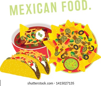 mexican food restaurant illustration vector