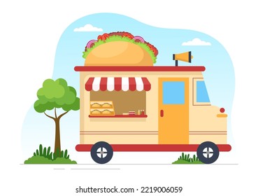 Mexican Food Restaurant with Various of Delicious Traditional Cuisine Tacos, Nachos and Other on Flat Cartoon Hand Drawn Templates Illustration