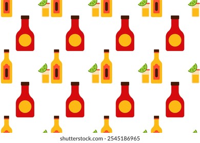 Mexican food seamless pattern background template. Seamless pattern background with food icon element design assets