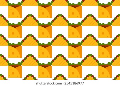 Mexican food seamless pattern background template. Seamless pattern background with food icon element design assets