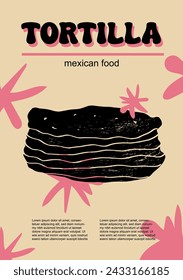 Mexican food set vector illustration. Engraved tortillas, bundle of traditional dishes, homemade and restaurant dinner dishes and sauces cooking in cuisine of Mexico