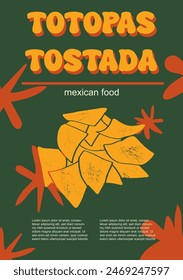 Mexican food set vector illustration. Engraved totopas tostada, bundle of traditional dishes, homemade and restaurant dinner dishes and sauces cooking in cuisine of Mexico