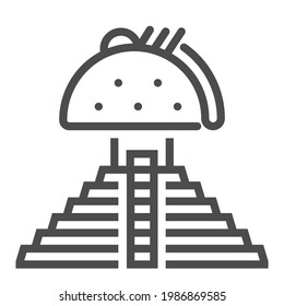Mexican food, square line vector icon.