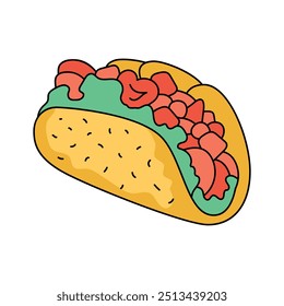 Mexican food, street food, tasty taco vector design