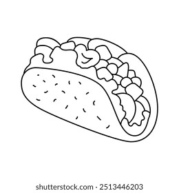 Comida mexicana, comida callejera, sabroso diseño de Vector de taco