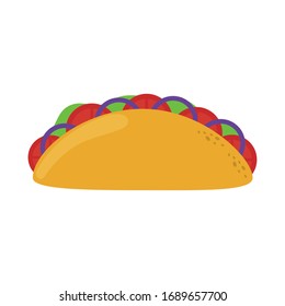 mexican food taco.  Cinco de Mayo mexican celebration vector illustration, flat style icon.