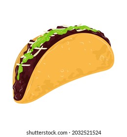 mexican food taco icon isolated