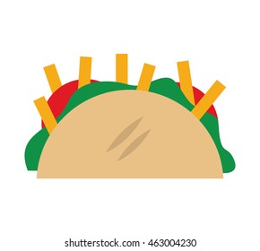 mexican food taco icon vector illustration icon