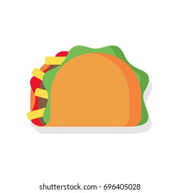 mexican food - taco icon vector illustration