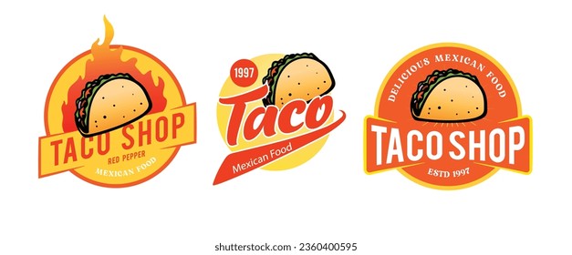 mexican food of taco for logo template design