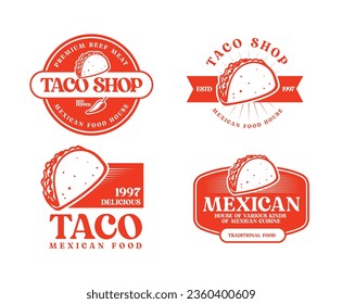 mexican food of taco for logo template design
