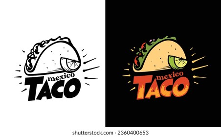 mexican food of taco for logo template design