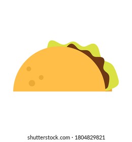 mexican food taco menu cartoon flat icon vector illustration