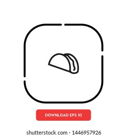 Mexican food taco vector icon