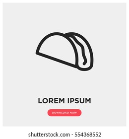Mexican food taco vector icon