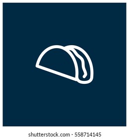 Mexican food taco vector icon
