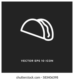Mexican food taco vector icon