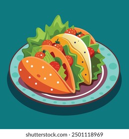 Mexican food Tacos vector art