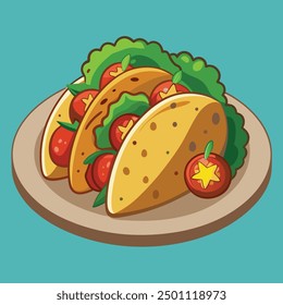 Comida mexicana Tacos Arte vectorial