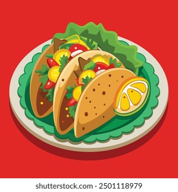 Mexican food Tacos vector art