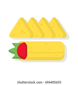 mexican food - tortilla & burrito icon vector illustration