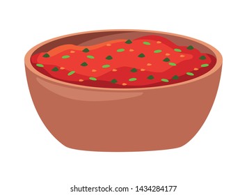 mexican food and tradicional culture with a bowl with mole sauce icon cartoon vector illustration graphic design