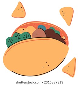 Mexican food vector cartoon Cinco de Mayo decorative element isolated on a white background.