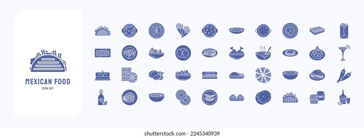 Mexican Food Vector icons set, Restaurants fast food vector illustration