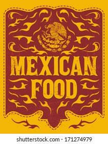 Mexican Food - Vintage restaurant menu design - western style